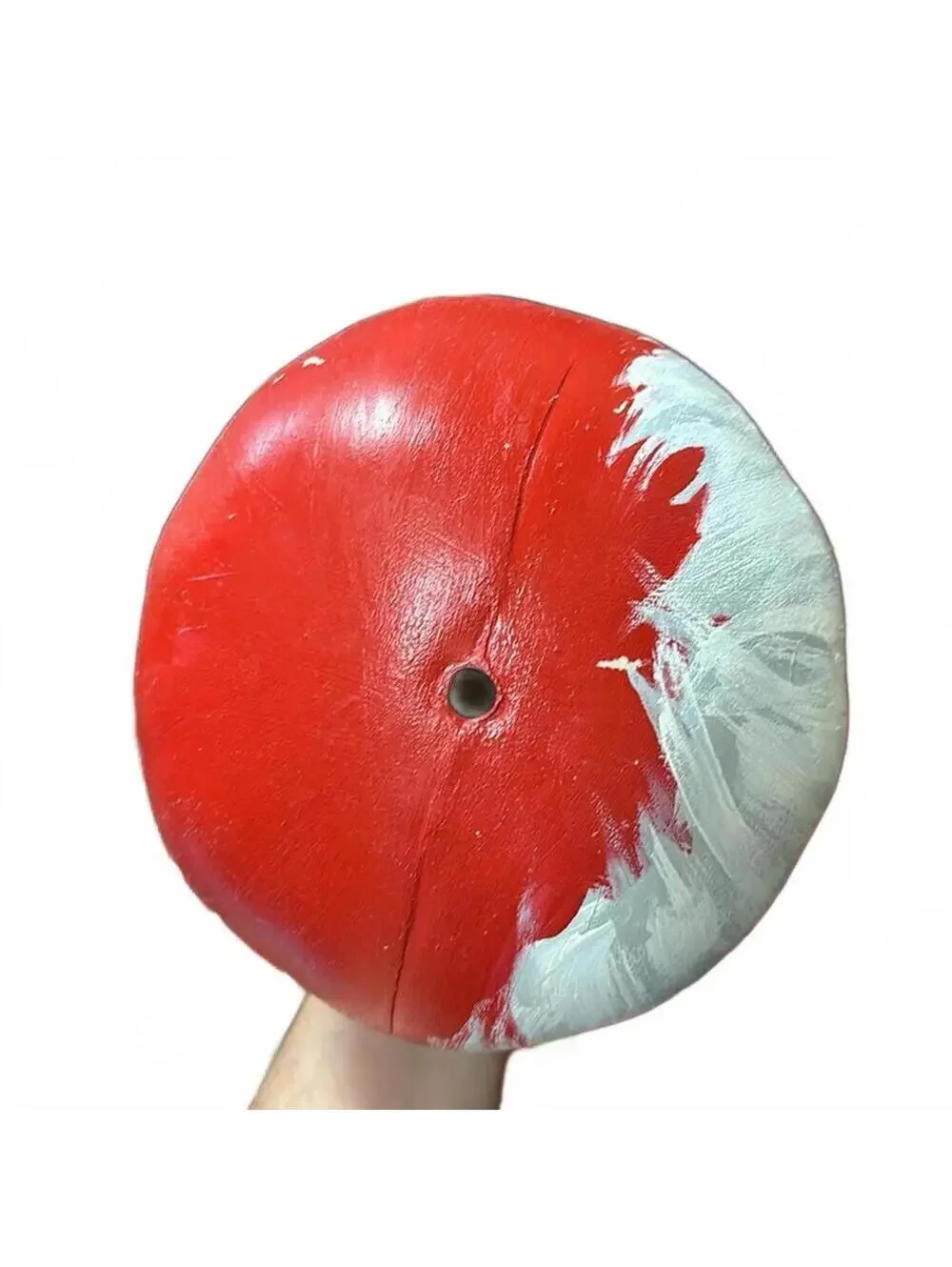 Red Santa Gourd With Plaid Ribbon on top